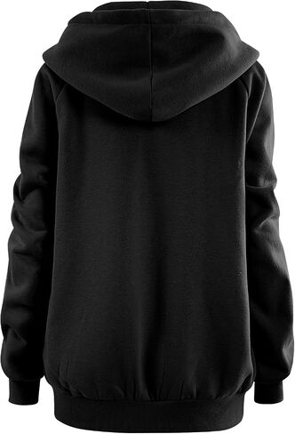 DOUBLJU Womens Full Zip Up Hoodies Long Sleeve Fall Outfits Oversized Sweatshirt in Saudi Arabia