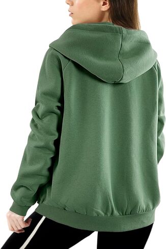 DOUBLJU Womens Full Zip Up Hoodies Long Sleeve Fall Outfits Oversized Sweatshirt in Saudi Arabia