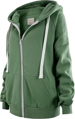 DOUBLJU Womens Full Zip Up Hoodies Long Sleeve Fall Outfits Oversized Sweatshirt in Saudi Arabia