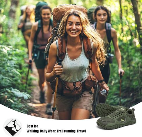 Hobibear Womens Barefoot Shoes | صندوق إصبع القدم الواسع | حذاء رياضة مريح يركض in Kuwait