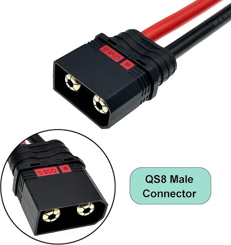 QS8 Male Connector Diversion Wire for Motorcycle Electric Vehicle Output Cable Anti-Sparking QS8-S Plug Socket 8AWG 50CM M6 Terminal in Saudi Arabia