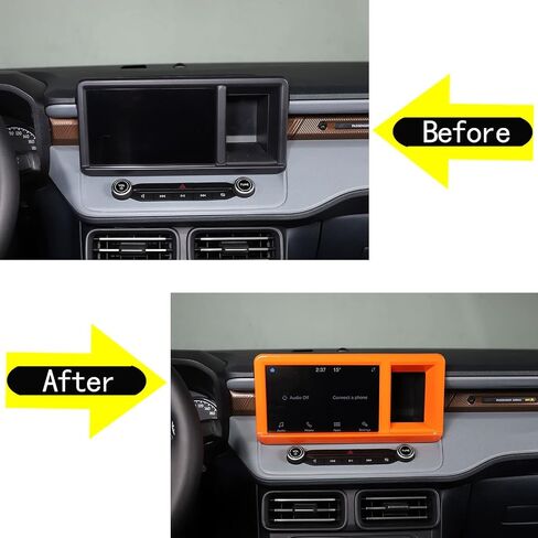 for Ford Maverick 2022 2023 2024 Dashboard GPS Navigation Panel Frame Trim Cover Decoration Car Interior Accessories (Orange) in Kuwait