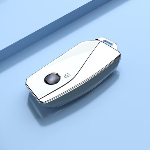 HIBEYO TPU Key Fob Cover for BMW 7 Series 760i X7 IX XM 2023 for BMW Energie 7er Accessories Key Shell Cover Smart Key Holder Protector-White in Saudi Arabia
