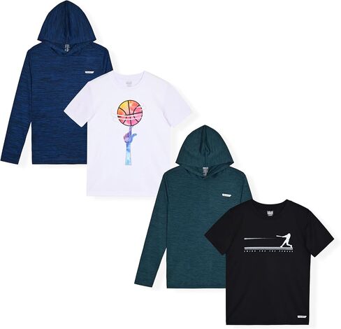 Hind Boys T-Shirts for Kids 4-Pack Tee Shirts for Boys Clothing Youth Quick-Dry Long and Short Sleeve T Shirts in Saudi Arabia