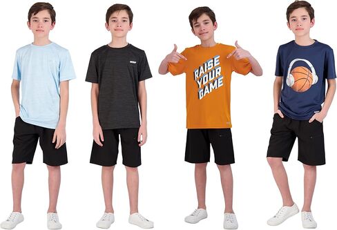 Hind Boys T-Shirts for Kids 4-Pack Tee Shirts for Boys Clothing Youth Quick-Dry Long and Short Sleeve T Shirts in Saudi Arabia