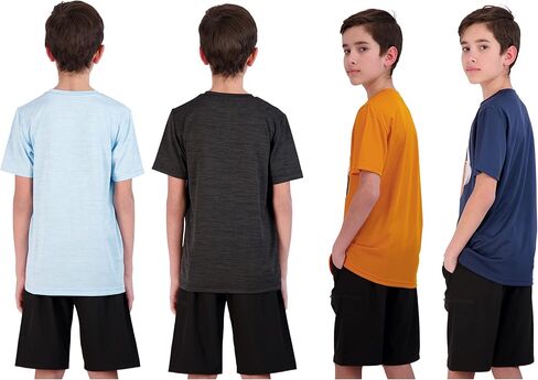 Hind Boys T-Shirts for Kids 4-Pack Tee Shirts for Boys Clothing Youth Quick-Dry Long and Short Sleeve T Shirts in Saudi Arabia