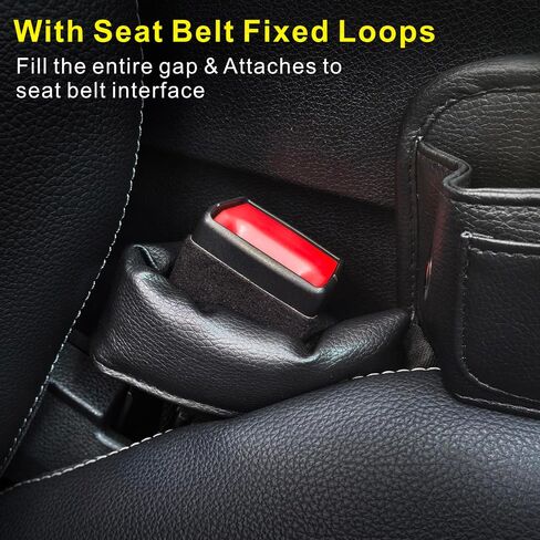 2 Pack Car Seat Gap Filler Organizer for SUV Truck Universal PU Leather Storage Box with Seats Belt Holder Automotive Consoles Side Gaps Small Things Catcher Auto Essentials Accessories for Women Men in Saudi Arabia