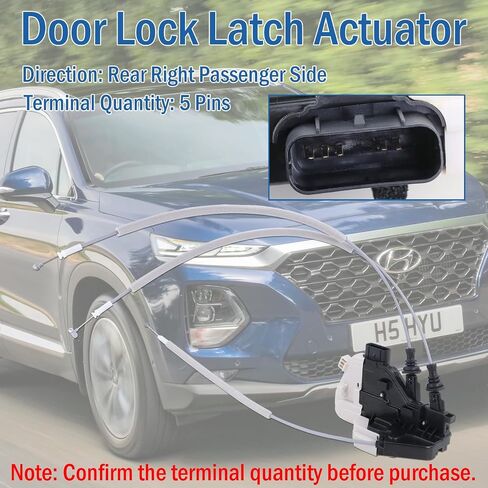 Rear Right Passenger Side Door Lock Actuator 81420-2W000, Door Latch Compatible with Hyundai Santa Fe XL 2013-2019, Hyundai Santa Fe Sport 2013-2018, Hyundai Santa Fe 2013-2018, Replaces 81420-B8000 in Saudi Arabia