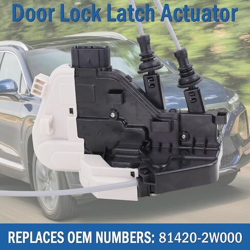 Rear Right Passenger Side Door Lock Actuator 81420-2W000, Door Latch Compatible with Hyundai Santa Fe XL 2013-2019, Hyundai Santa Fe Sport 2013-2018, Hyundai Santa Fe 2013-2018, Replaces 81420-B8000 in Saudi Arabia