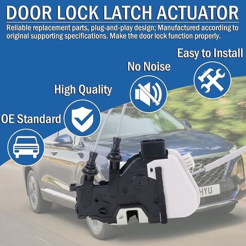 Rear Right Passenger Side Door Lock Actuator 81420-2W000, Door Latch Compatible with Hyundai Santa Fe XL 2013-2019, Hyundai Santa Fe Sport 2013-2018, Hyundai Santa Fe 2013-2018, Replaces 81420-B8000 in Saudi Arabia