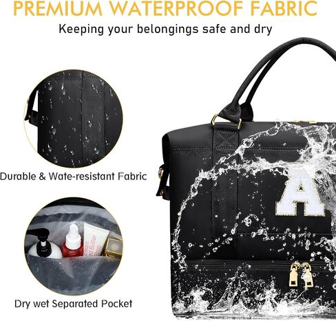 Personalized Initial Travel Duffle Bag for Teen Girl, Weekender Overnight Monogram Gym Carry on Bag with Shoe Compartment, Gifts for Daughter Friend Birthday Christmas in Saudi Arabia