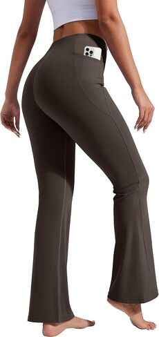 Pioneer Camp Women's Flare Yoga Pants Bootcut Leggings مع جيوب عالية الخصر السيطرة على البطن في قيعان الجمنازيوم التمرين الرياضي in Kuwait