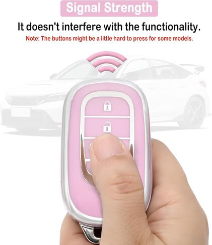 LECART Key Fob Cover for Honda 2025 2024 2023 2022 CR-V Civic Pilot Accord HR-V Sport Touring 5 Buttons TPU Key Fob Case Soft Car Key Shell Protector 2 Pack White & Pink in Kuwait