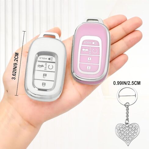 LECART Key Fob Cover for Honda 2025 2024 2023 2022 CR-V Civic Pilot Accord HR-V Sport Touring 5 Buttons TPU Key Fob Case Soft Car Key Shell Protector 2 Pack White & Pink in Kuwait