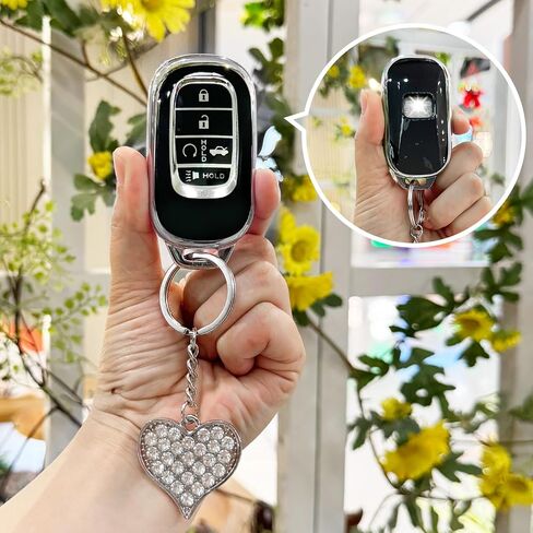 Lecart Key Fob Cover for Honda 2025 2024 2023 2022 CR-V Civic Pilot Accord HR-V Sport Touring 5 Buttons TPU Key Fob Case Soft Car Key Shell Protector 2 Pack White & Pink in Saudi Arabia