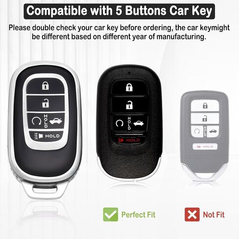 Lecart Key Fob Cover for Honda 2025 2024 2023 2022 CR-V Civic Pilot Accord HR-V Sport Touring 5 Buttons TPU Key Fob Case Soft Car Key Shell Protector 2 Pack White & Pink in Saudi Arabia