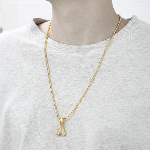 Gold Initial Necklace for Women 18k Gold Plated Inlay Cubic Zircon Iced Out Letter Pendant Name Necklaces Hip Hop Jewelry in Saudi Arabia