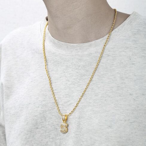 Gold Initial Necklace for Women 18k Gold Plated Inlay Cubic Zircon Iced Out Letter Pendant Name Necklaces Hip Hop Jewelry in Saudi Arabia