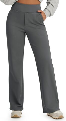 G4free Fleece سراويل مبطنة نساء عالية الخصر سراويل الساق الشتاء شتاء السراويل الحرارية الدافئة مع جيوب 29 "/31"/33 " in Kuwait