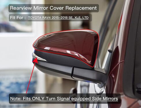 Passenger Right Side Mirror Cover Cap Compatible with Toyota Rav4 2015-2018 XLE SE LTD Gray in Kuwait