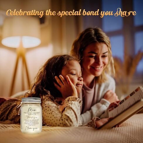 Mason Jar Night Light for Mom Mom Homiers of Daughter Son Sontsal Mother's Gift for Women Best Mom Christmas Varenty's عيد الشكر هدايا (MS-A02) in Kuwait