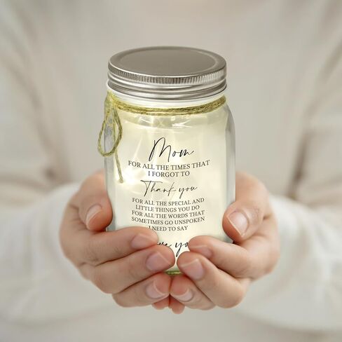 Mason Jar Night Light for Mom Mom Homiers of Daughter Son Sontsal Mother's Gift for Women Best Mom Christmas Varenty's عيد الشكر هدايا (MS-A02) in Kuwait