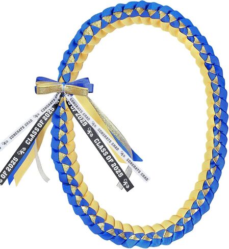 Graduation Leis Class of 2025,Ribbon Leis for Graduation,Braided Necklace Money Leis Graduation Gifts for Middle School,High School,College Party Decorations in Saudi Arabia