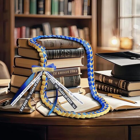 Graduation Leis Class of 2025,Ribbon Leis for Graduation,Braided Necklace Money Leis Graduation Gifts for Middle School,High School,College Party Decorations in Saudi Arabia