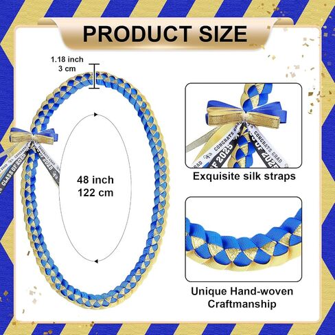 Graduation Leis Class of 2025,Ribbon Leis for Graduation,Braided Necklace Money Leis Graduation Gifts for Middle School,High School,College Party Decorations in Saudi Arabia