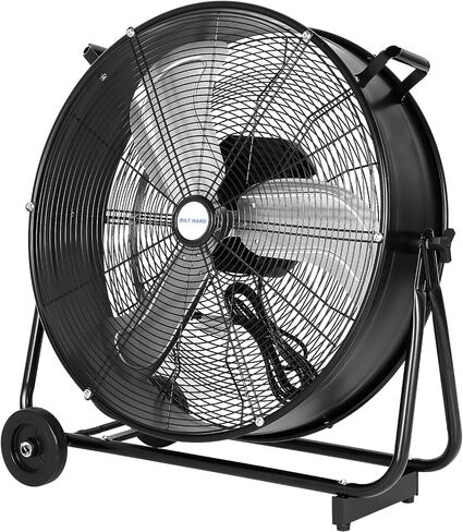 BILT HARD 7800 CFM 24" Variable Speed High Velocity Drum Fan, 360°Adjustable Tilt, DC Motor Industrial Heavy Duty Industrial Shop Fan for Warehouse, Workshops, Garage, Factory, and Basement - UL Listed in Kuwait