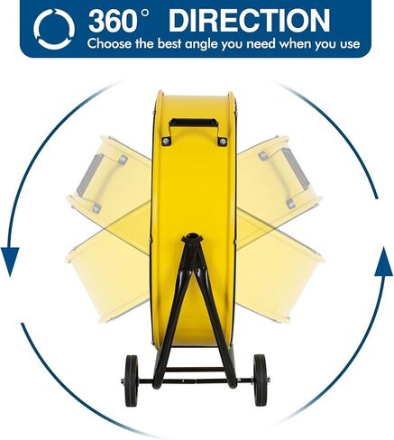BILT HARD 7800 CFM 24 بوصة مروحة طبلة عالية السرعة متغيرة السرعة، إمالة قابلة للتعديل 360 درجة، مروحة متجر صناعية شديدة التحمل بمحرك DC للمستودعات وورش العمل والجراج والمصنع والطابق السفلي - مدرج في قائمة UL in Kuwait