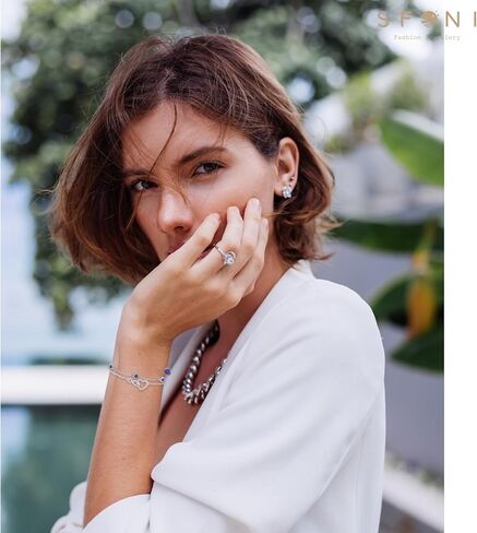 Infinity Bracelet for Women, Silver Cubic Zirconia Bracelets Adjustable Layered Bracelets Forever Love Jewelry Gifts for Her Mom Wife Girlfriend Birthday Anniversary Wedding Bride Friend in Kuwait