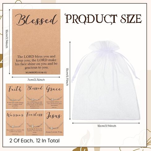 Quelay Faith Cross Bracelet Bulk Christian Gifts for Women Bracelet,Organza Bag,Bible Verse Card for Mother's Day Church in Saudi Arabia