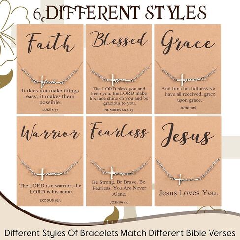 Quelay Faith Cross Bracelet Bulk Christian Gifts for Women Bracelet,Organza Bag,Bible Verse Card for Mother's Day Church in Saudi Arabia
