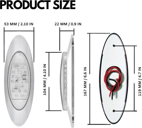 10pcs 6.5 "LED Marker Light Lens Oval Amber 16 LED Marker Marker Light Lights Might in Kuwait