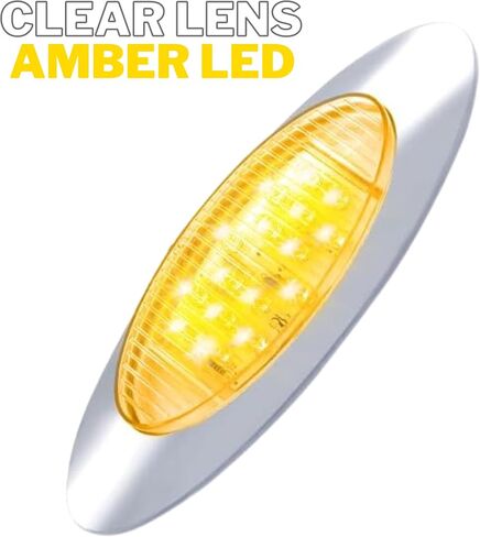 10pcs 6.5 "LED Marker Light Lens Oval Amber 16 LED Marker Marker Light Lights Might in Kuwait