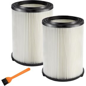 VF4000 Replacement Filter for 72947 Wet Dry Vac 5 to 20-Gallon 6-9 Gal Husky Craftsman 17816 Vacuum Compatible WD5500 WD0671 RV2400A RV2600B Washable & Reusable Replace VF4000 Filter (2 Pcs)