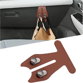 Car Co-Pilot Glove Box Hooks, Leather Metal Vehicle Passenger Seat Hanger for Handbag Purse Umbrellas, Multifunctional Auto Interior Storage Organizer, Universal for SUV Sedan Truck (Black)