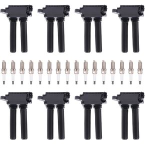 Motoku Ignition Coil و Spark Plug for Chrysler 300 Dodge Charger Challenger RAM 1500 2500 3500 for Jeep Grand Cherokee Commander