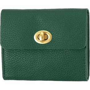 PATIKIL Small Leather Wallets for Women with Metal Buckle, Stylish Card Holder Wallet Card Case Coin Purse for Cash Business Men and Women, Red