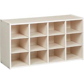 ECR4Kids Streamline 12 Cubby Tray Storage Cabinet, 3x4, Classroom Furniture, Natural in Kuwait