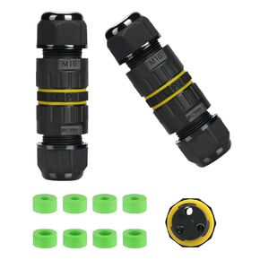 M16 3 دبوس موصلات كهربائية مقاومة للماء (5pack) ، تصنيف IP68 مقاوم للماء ، مناسبة لمجموعة الأسلاك 3.5-10 مم Ø
