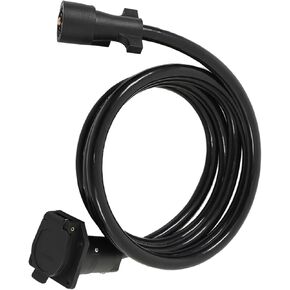 10 Feet 7 Way Trailer Extension Cord 7 Way Trailer Plug Extension Double Prongs Connector for Truck Camper RV Cable Wire