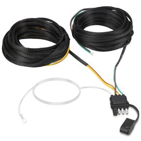 22FT 4 Pin 5 Wire Trailer Wiring Harness, Trailer Light Kit 4 Way Flat 5 Wire Trailer Plug Pure Copper, with Nylon Net Tube for Trailer RV Boat Both-Side Taillights Rewiring