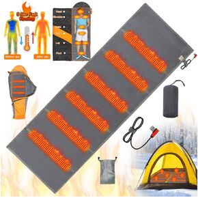 بطانة كيس النوم الحرارية - وسادة تسخين USB للتدفئة في شنطة الظهر والتخييم (رمادي، 75 × 25 انش) in Kuwait