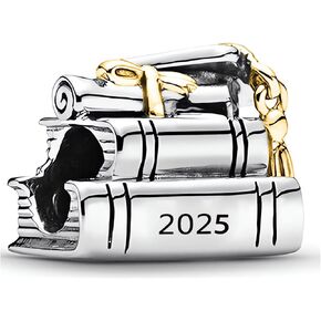 Class of 2025 Graduation Charm Bachelor's Hat Beads Compatible with Pandora Charm Bracelets