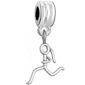 Sexy Sparkles Running Athlete Charm Spacer Bead – Fits European Bracelets, Compatible with European, Chamilia, Biagi, and More, Ideal for Charm Bracelet Kits
