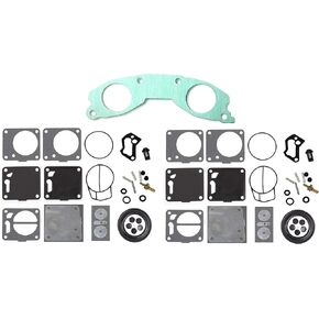 Aftermarket Mikuni Dual Carb Rebuild Kit with Base Gasket 62T-13556-00-00 Compatible with Yamaha Super Jet 700 Wave Raider