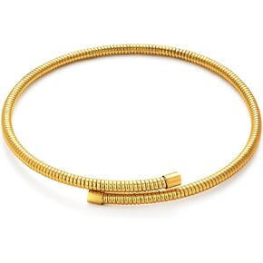 Chunky Gold Open Choker Collar Necklace for Women Stainless Steel Snake Chain Exaggerated Necklace