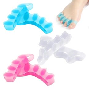 3 Pairs Toe Separators, Bunion Corrector, Foot Pain Relief and Plantar Fasciitis, Suitable for Men and Women, Pink+Blue+White